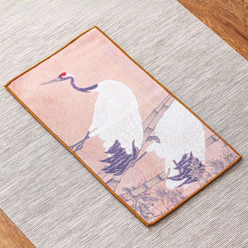 Чайний Рушник Білий журавель на гілці