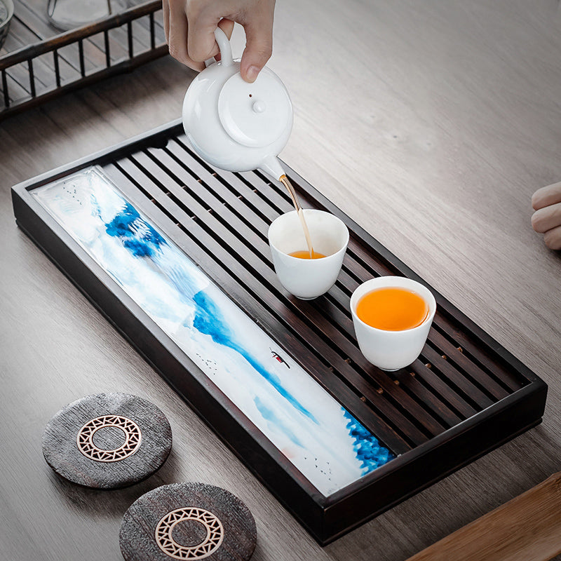 Чабань, черная, керамика, бамбук