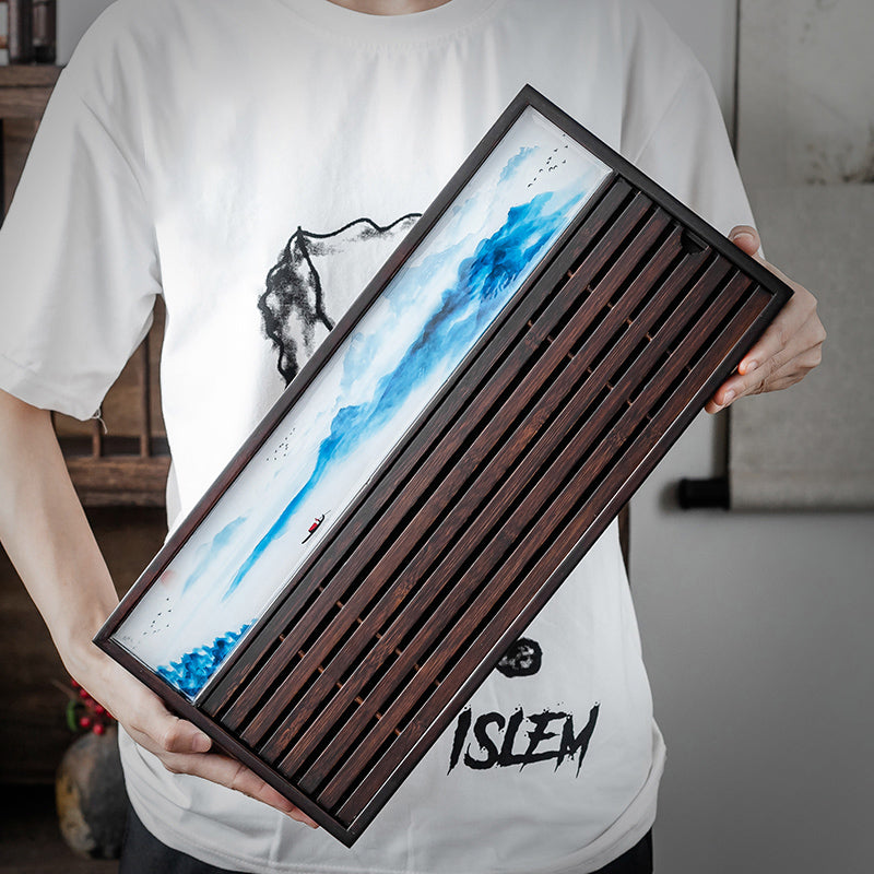 Чабань, черная, керамика, бамбук